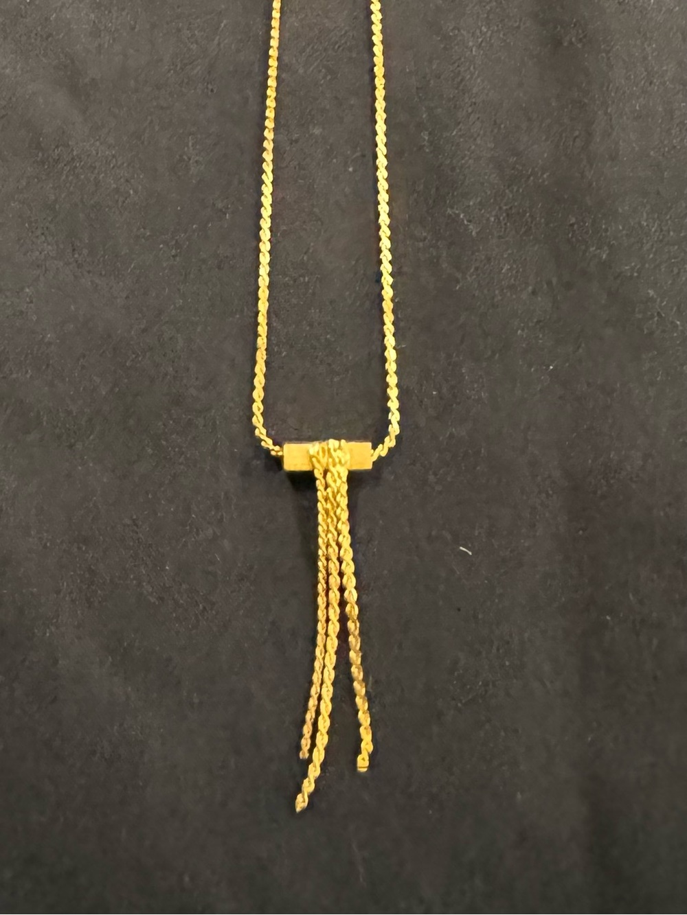 Vintage Gold Tone Rope Chain Tassel Pendant Necklace Women Lariat Drop waterfall